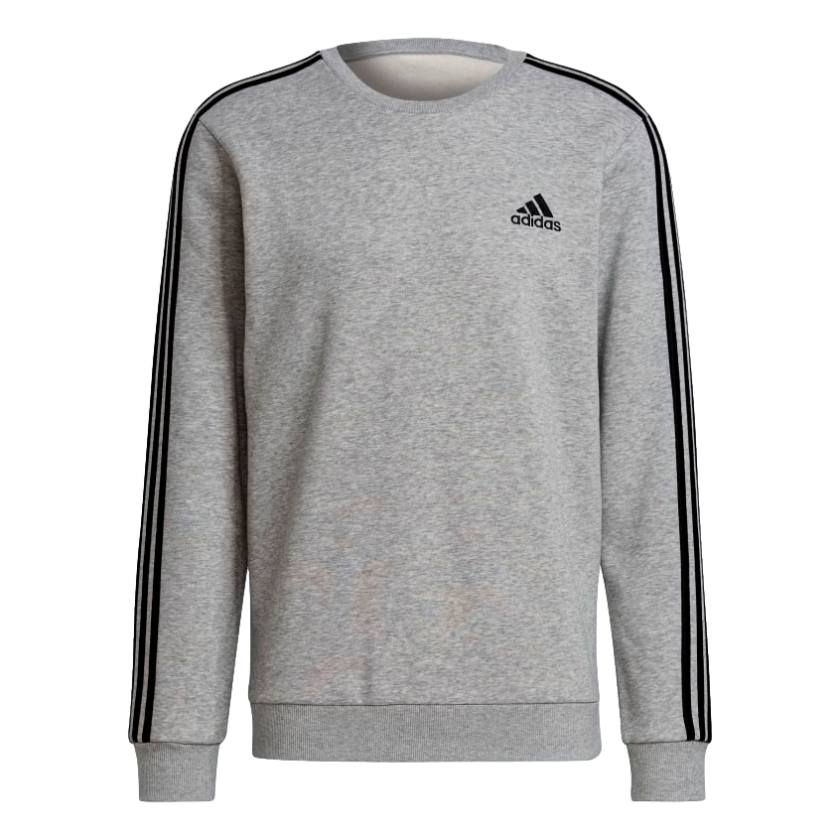 Adidas Mens Essentials Fleece 3 Stripes Sweatshirt--City Sports