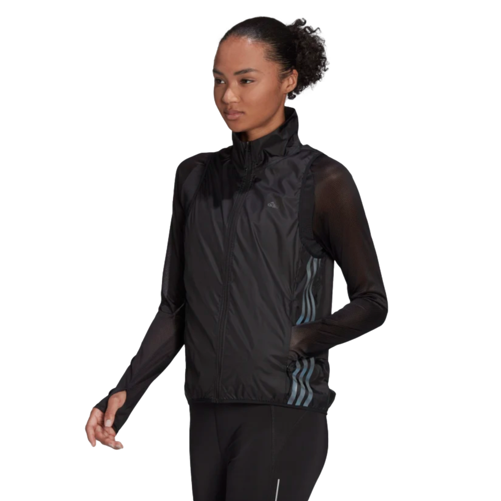 Adidas Run Icon 3 Stripe Wind Running Vest Women--City Sports