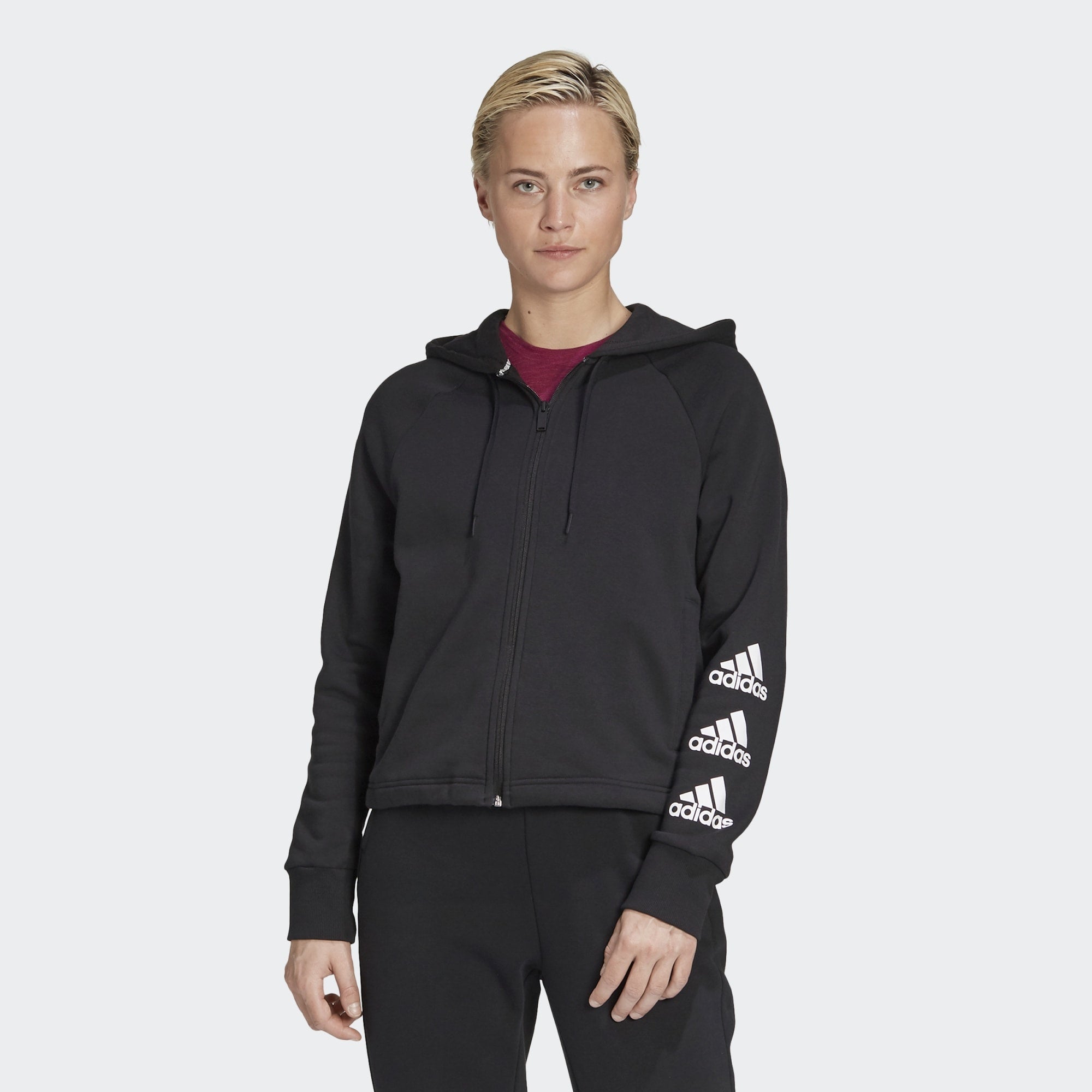 Adidas Womens Full-Zip Fleece Hoodie--City Sports