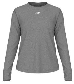 New Balance Women's Long Sleeve Activate Tech T Shirt - Medium Heather Grey