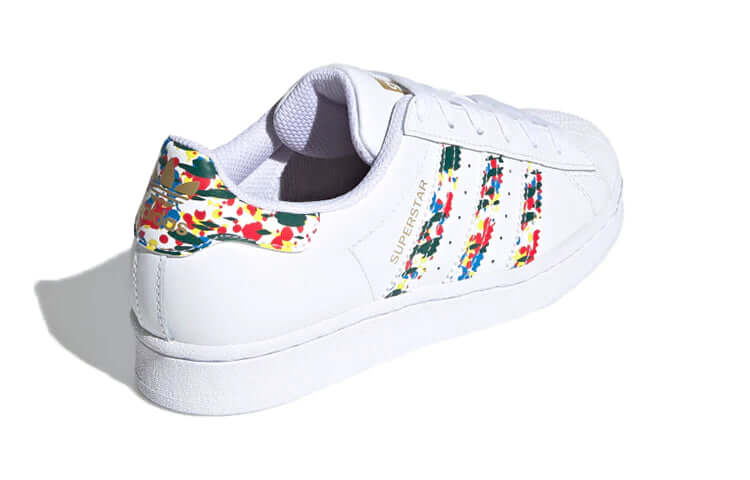 Adidas superstar shoes white and gold online