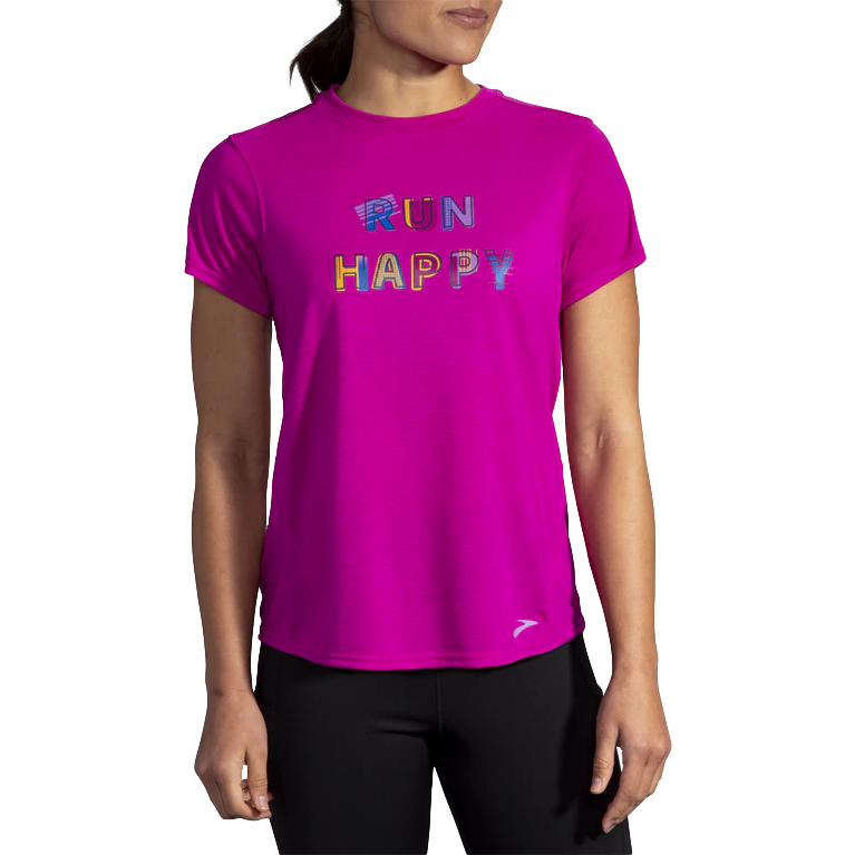 Brooks Womens  Distance Graphic Short Sleeve Shirt--City Sports