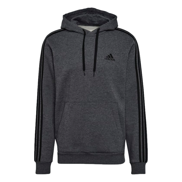 Adidas grey hoodie with black stripes hotsell