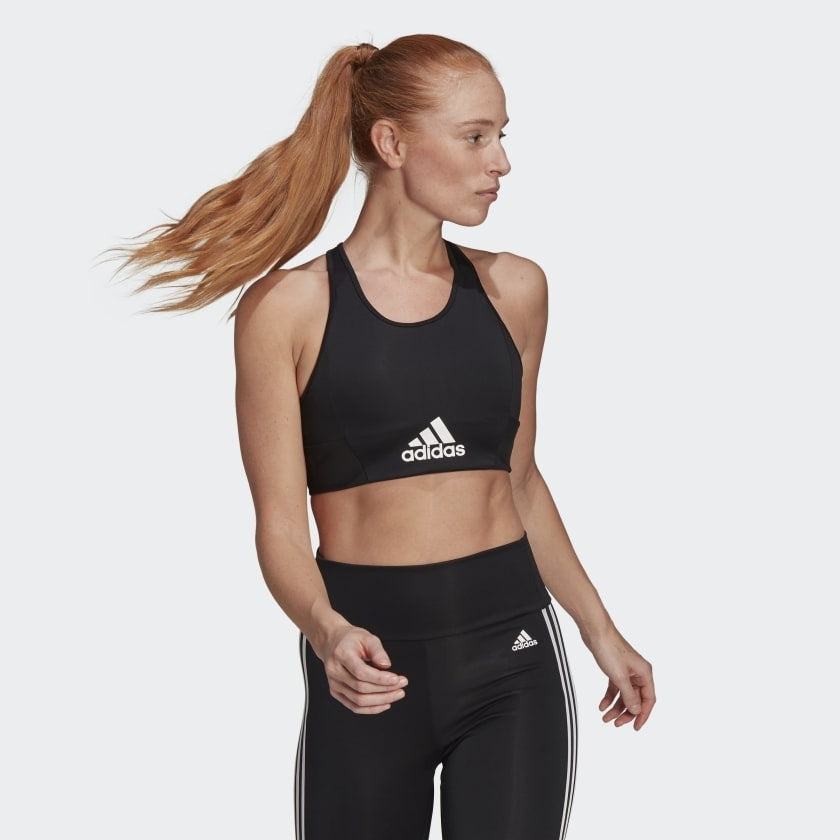 Adidas Logo Padded Sport Bra--City Sports